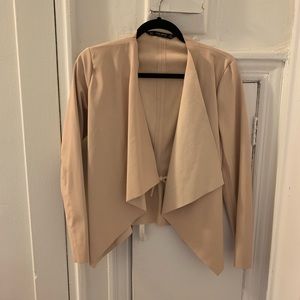 Zara basic pink blazer p leather size S blush tone